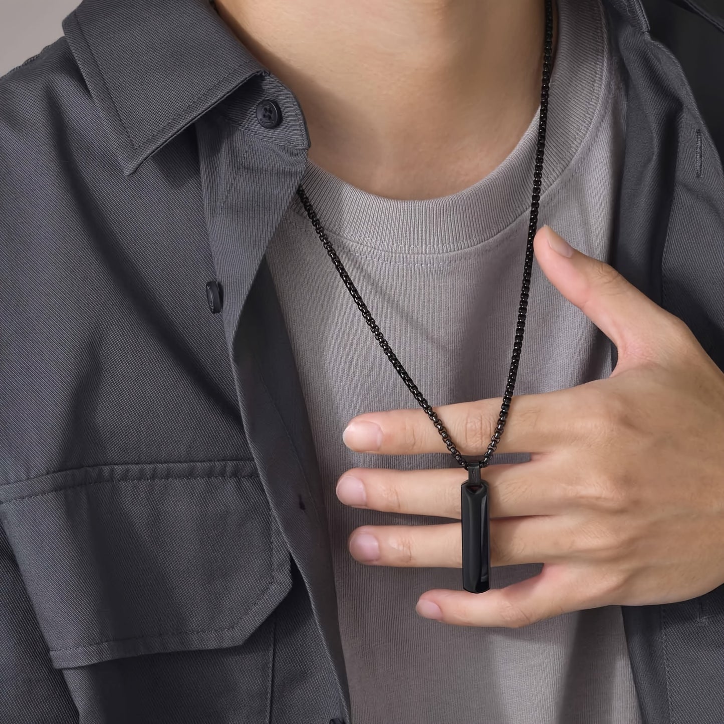 Letter Necklace Pendant Made of Stainless Steel, Suitable for Men.