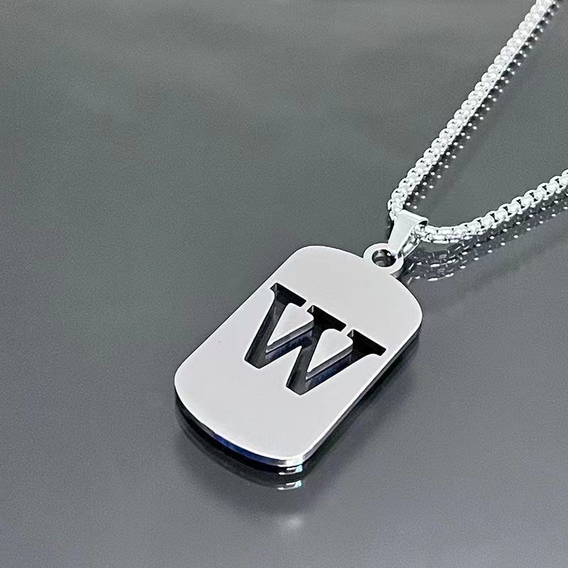 Elegant Letter Pendant Necklaces for Men