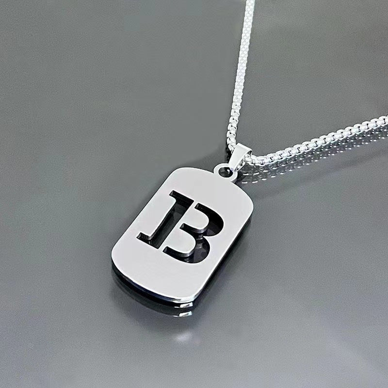 Elegant Letter Pendant Necklaces for Men