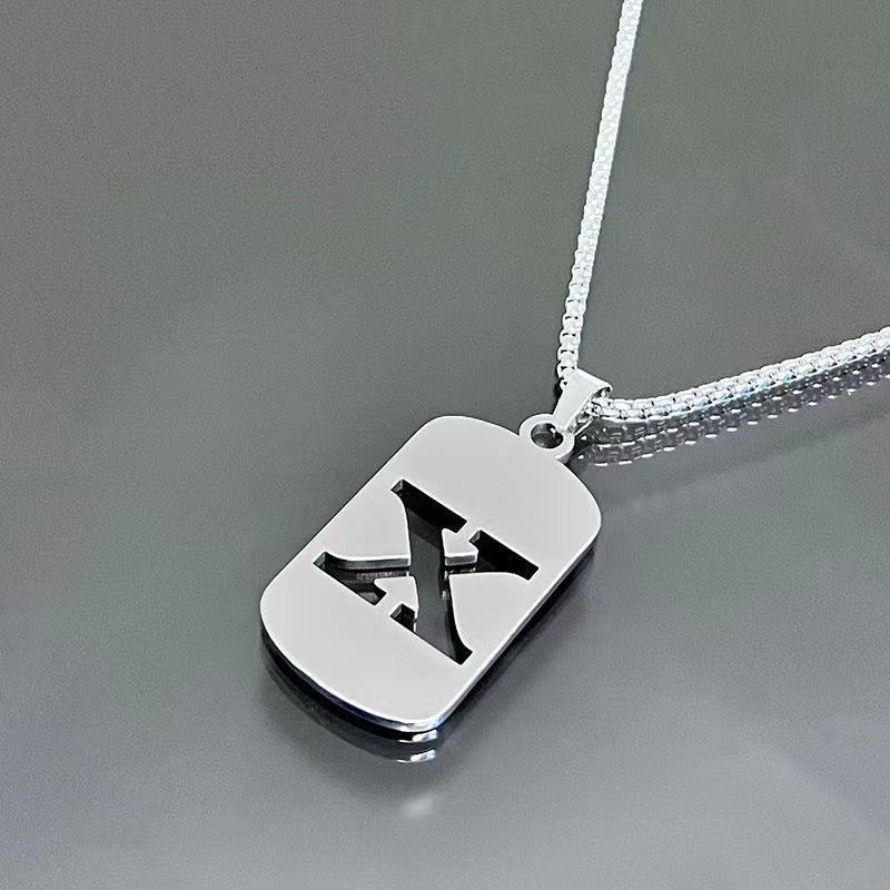 Elegant Letter Pendant Necklaces for Men