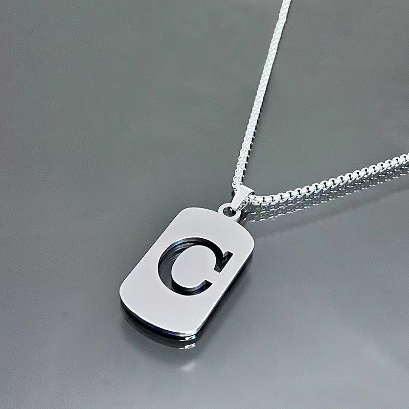 Elegant Letter Pendant Necklaces for Men