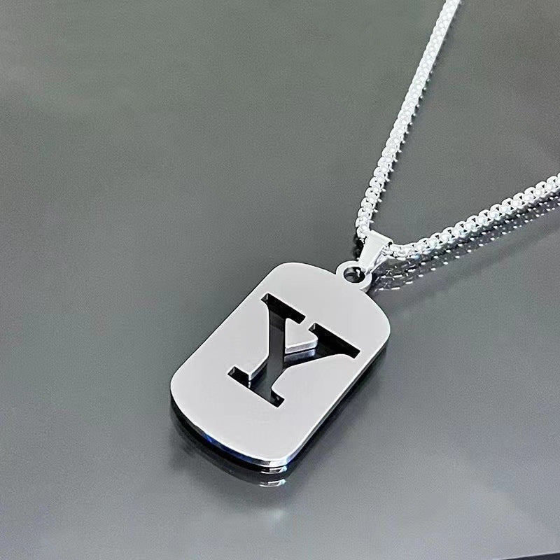 Elegant Letter Pendant Necklaces for Men