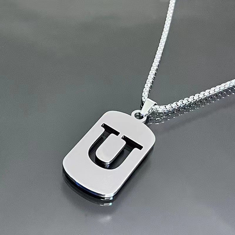 Elegant Letter Pendant Necklaces for Men