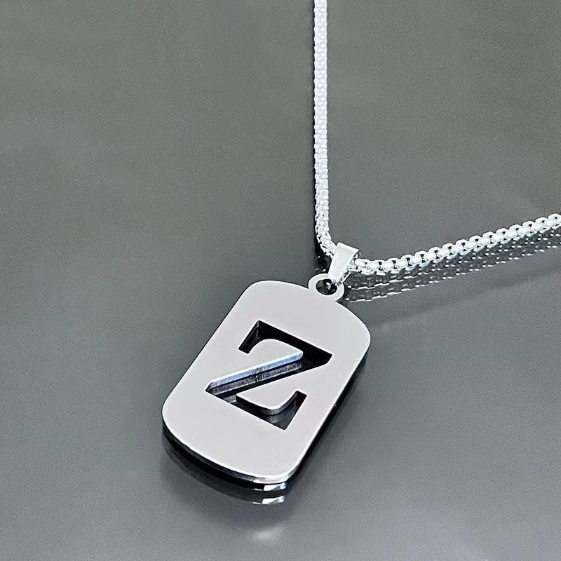 Elegant Letter Pendant Necklaces for Men