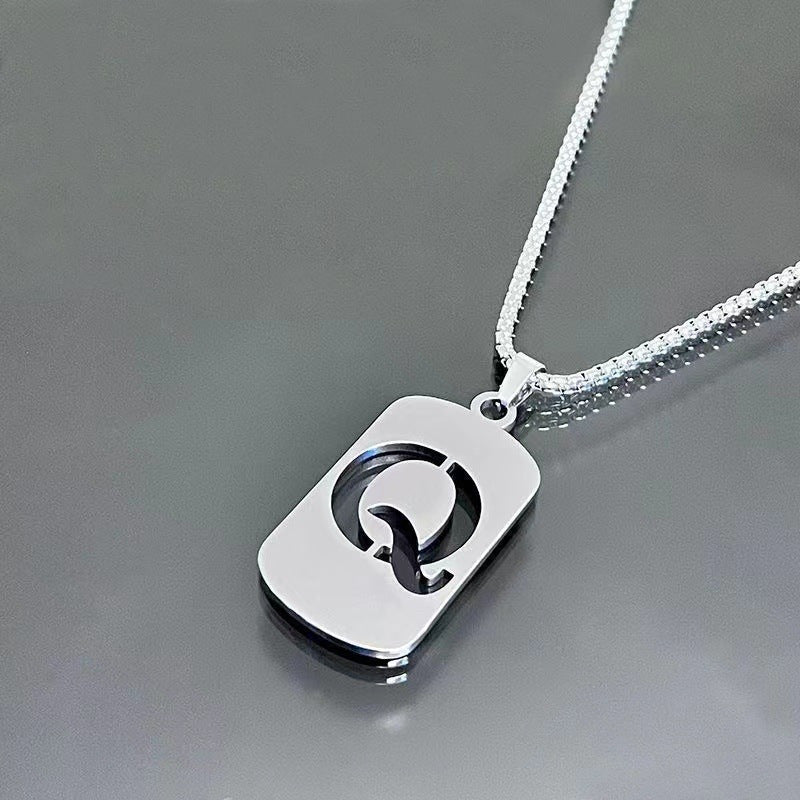Elegant Letter Pendant Necklaces for Men
