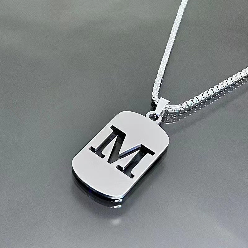 Elegant Letter Pendant Necklaces for Men