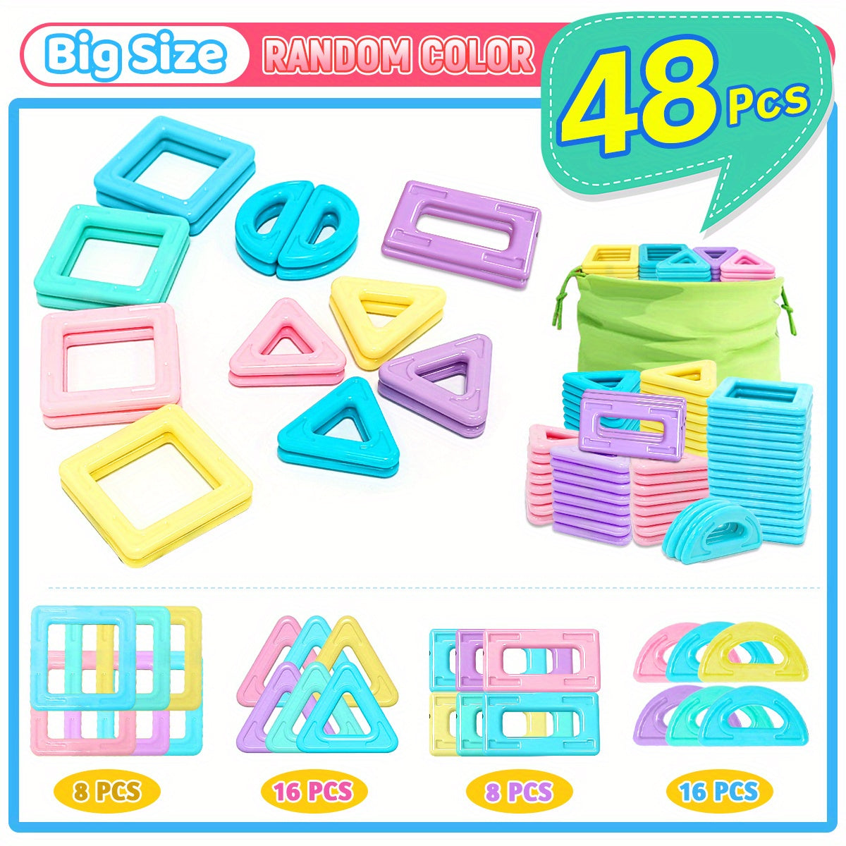 Big Magnetic blocks for kids educational toy