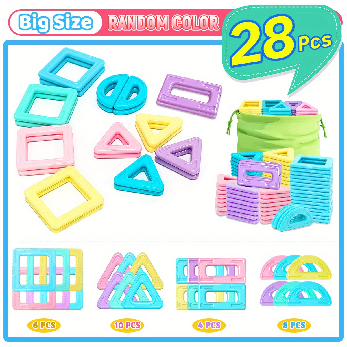 Big Magnetic blocks for kids educational toy