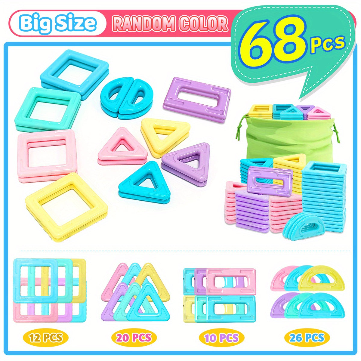 Big Magnetic blocks for kids educational toy