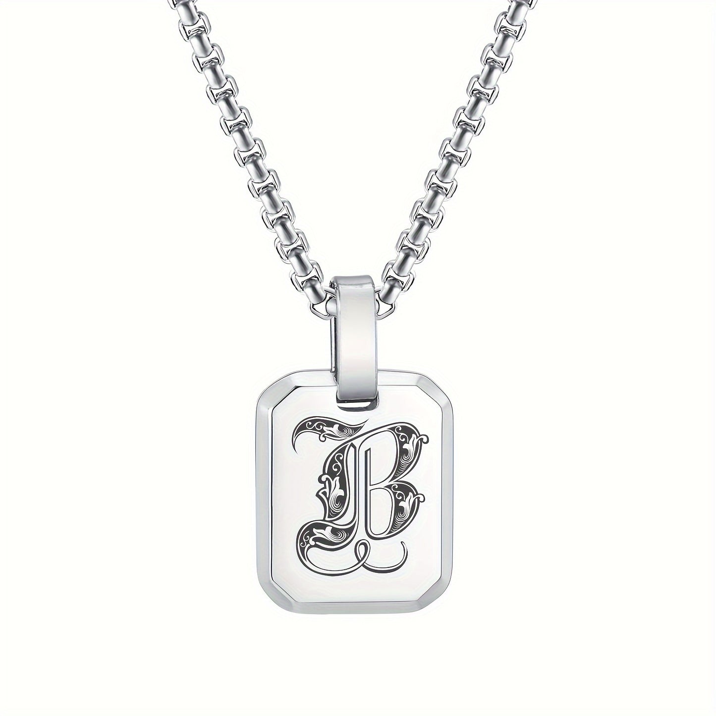 Letter Necklace Pendant, Stainless Steel Fashion Butterfly