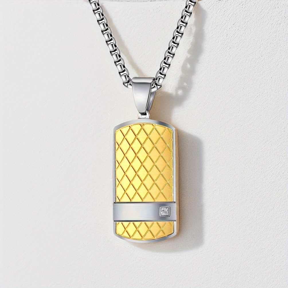 Men'S Tag Necklace Curved Design Suitable for Everyday Wear