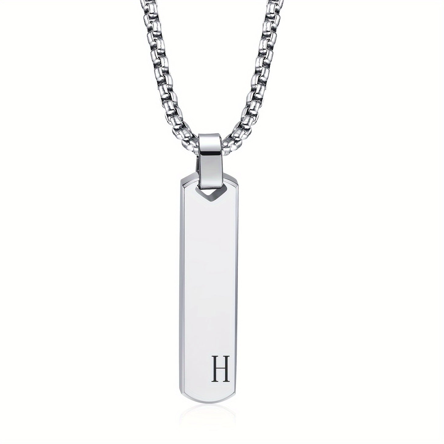 Letter Necklace Pendant Made of Stainless Steel, Suitable for Men.