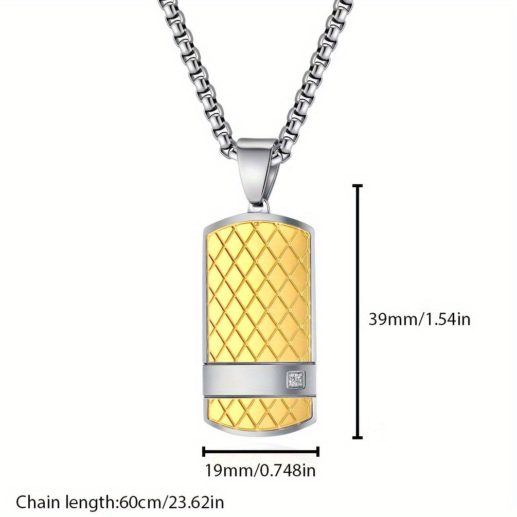 Men'S Tag Necklace Curved Design Suitable for Everyday Wear