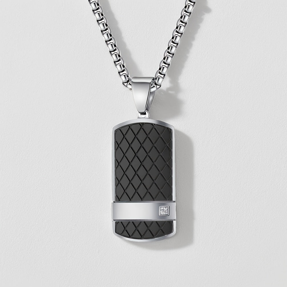 Men'S Tag Necklace Curved Design Suitable for Everyday Wear