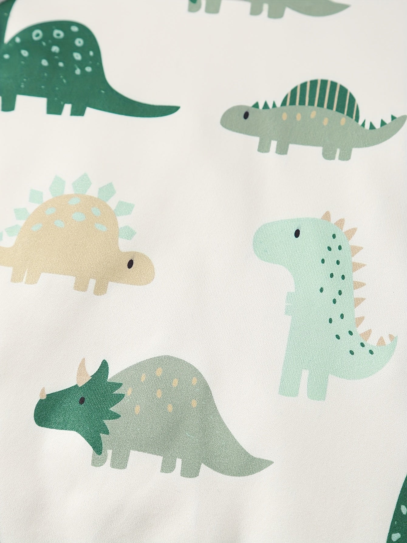 2pcs Summer Color-Matching Hoodie with Cute Dinosaur
