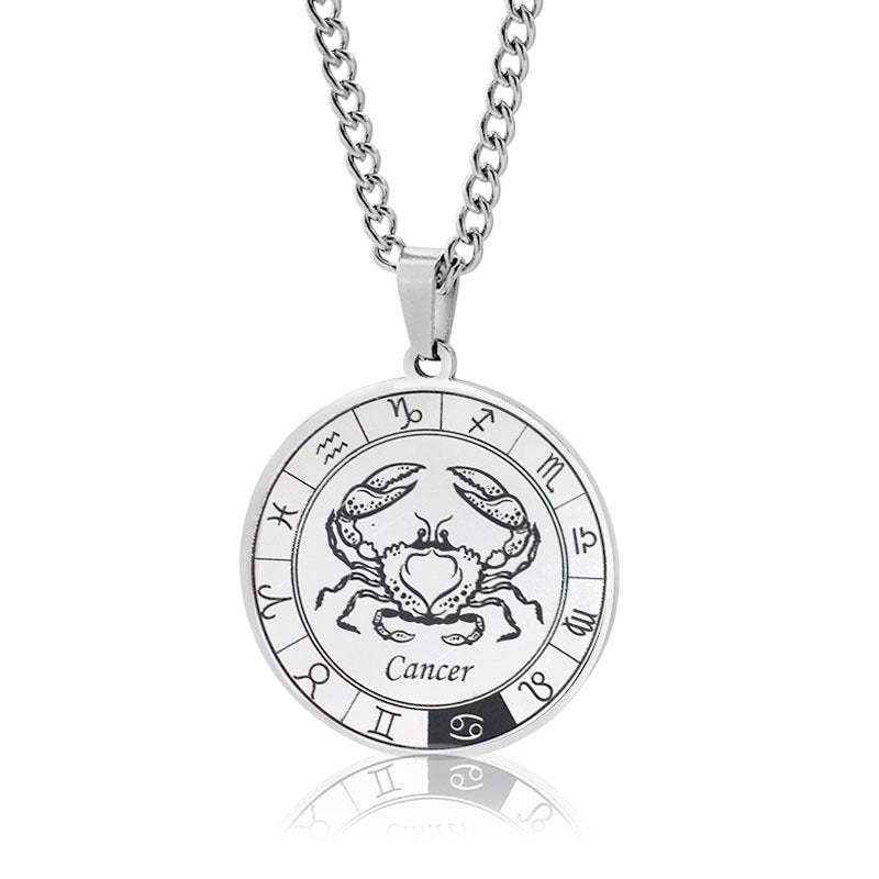 Necklace 12 Constellation Coin Pendant Necklace For Men Jewelry