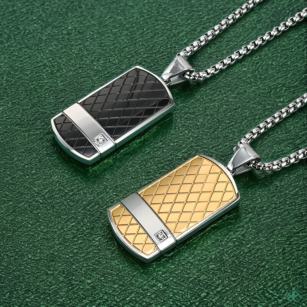 Men'S Tag Necklace Curved Design Suitable for Everyday Wear