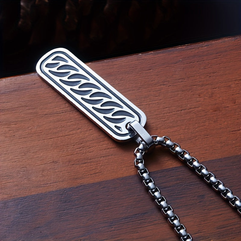 Men necklace can be engraved with simple and charming designs