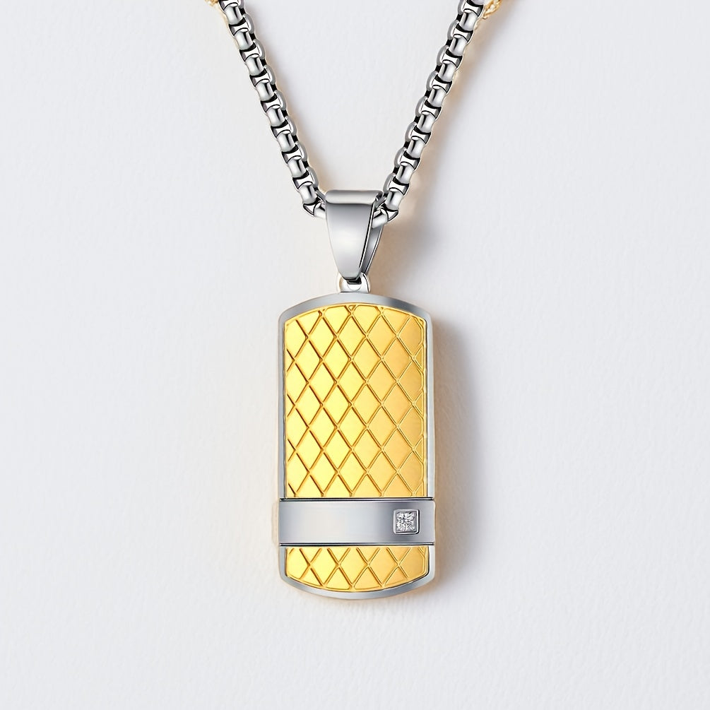 Men'S Tag Necklace Curved Design Suitable for Everyday Wear