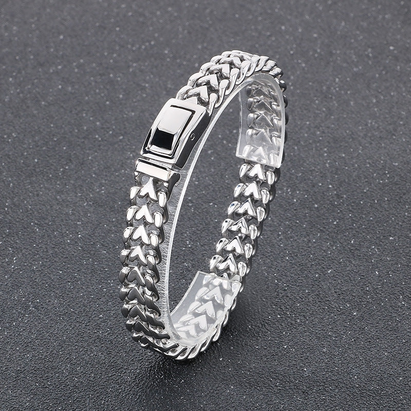 18K Gold-Plated Stainless Steel Heart Bracelet