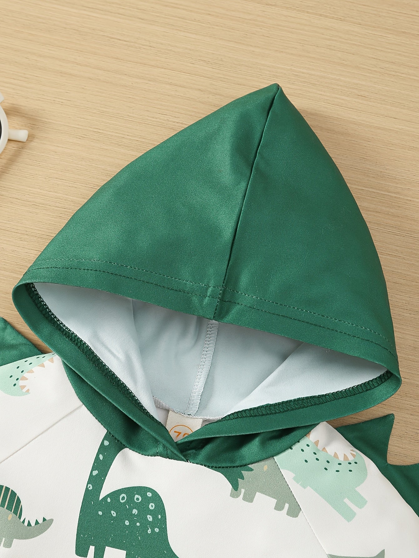 2pcs Summer Color-Matching Hoodie with Cute Dinosaur