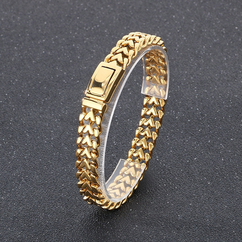 18K Gold-Plated Stainless Steel Heart Bracelet