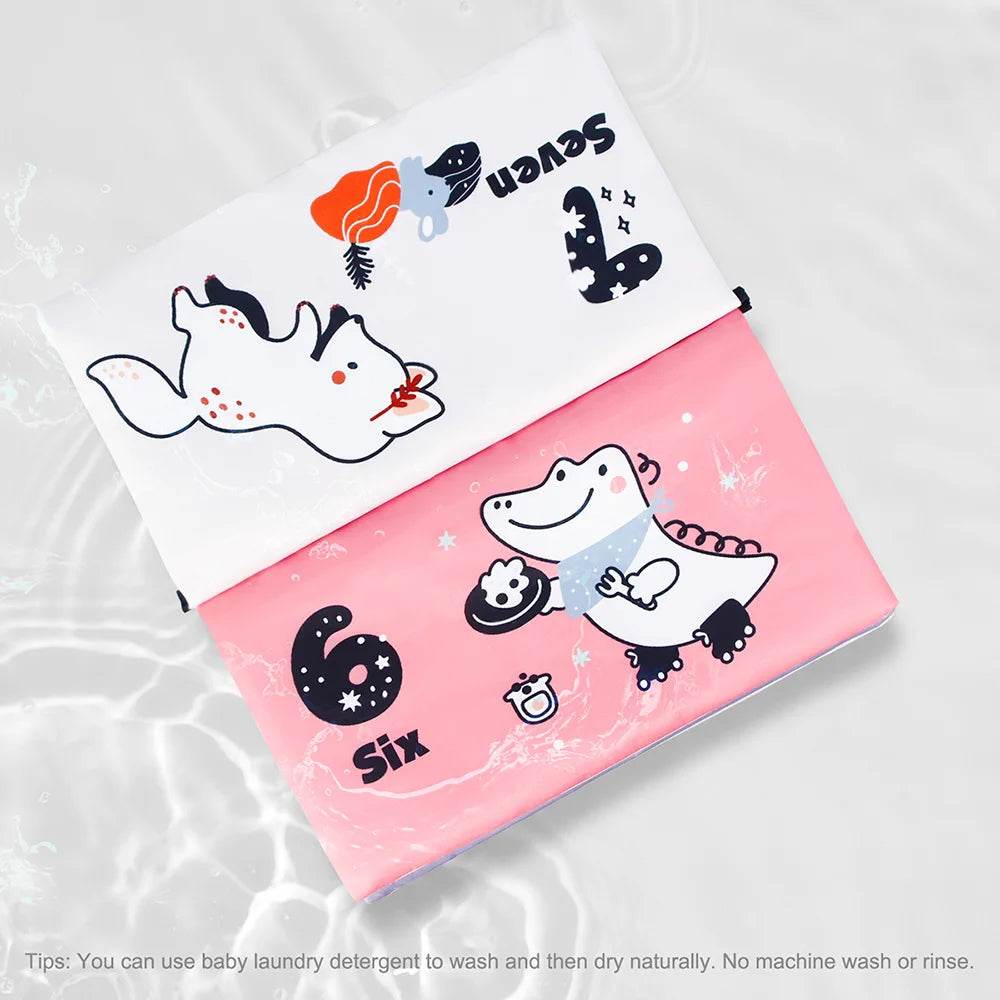 Baby Cloth Book with Distorting Mirror Soft Cartoon Parent-child Interactive Early Educational Montessori Toy for Children
