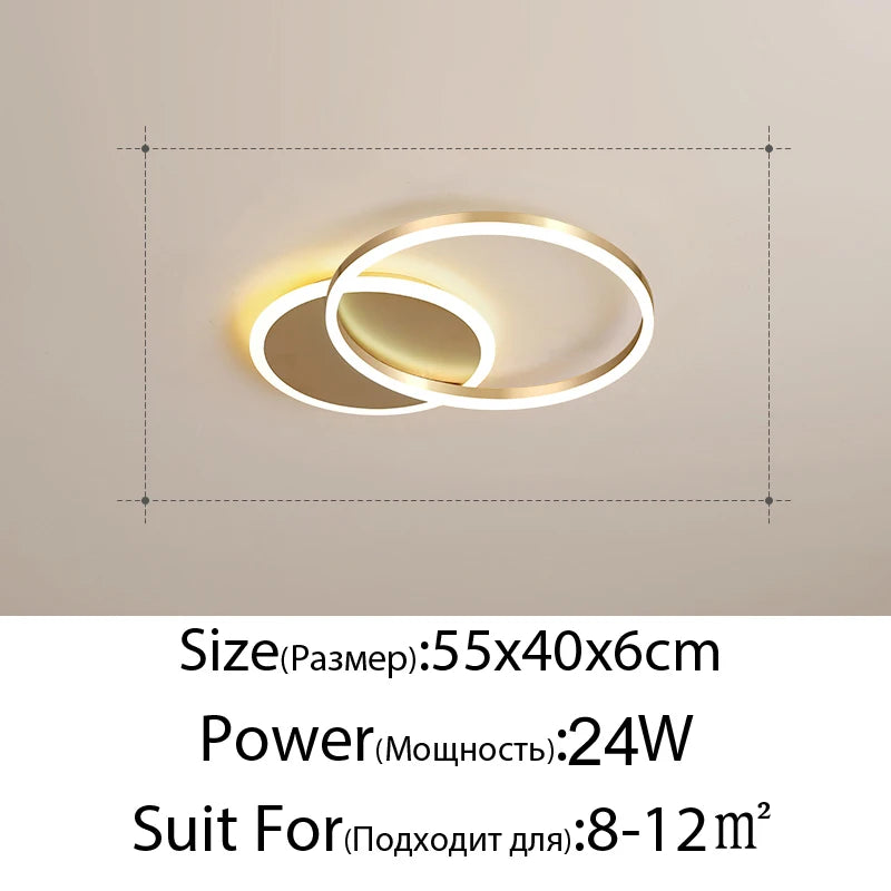 LEDGold White Modern Chandelier Lighting For Living Study Room Lights