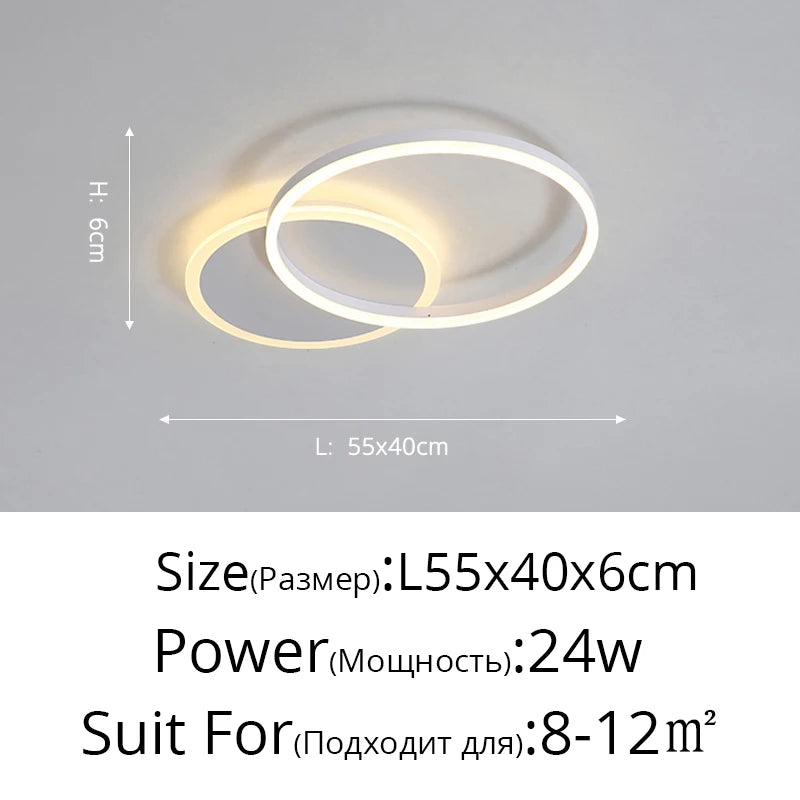 LEDGold White Modern Chandelier Lighting For Living Study Room Lights