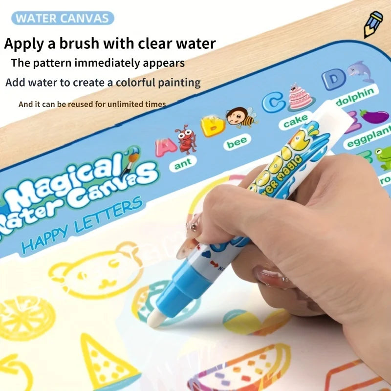 100 x 80 CM Magic Water Drawing Mat Coloring Doodle With Reusable Magic Pens