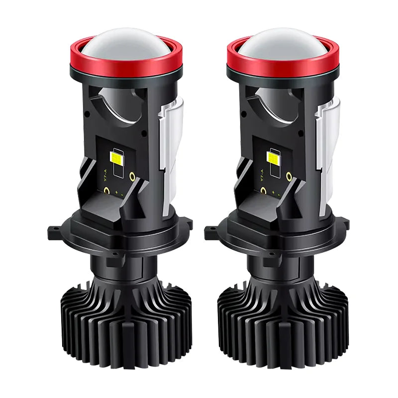 Bi Led H4 Auto Lamp Mini Lens LED H4 9003 HB2 CSP Chip Car Headlight Moto Projector Lens LHD Cut-off Line High Beam Low Beam 12V