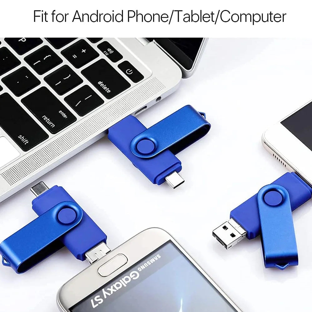 3 In 1 OTG USB Flash Drive 2TB Type-C & Micro USB