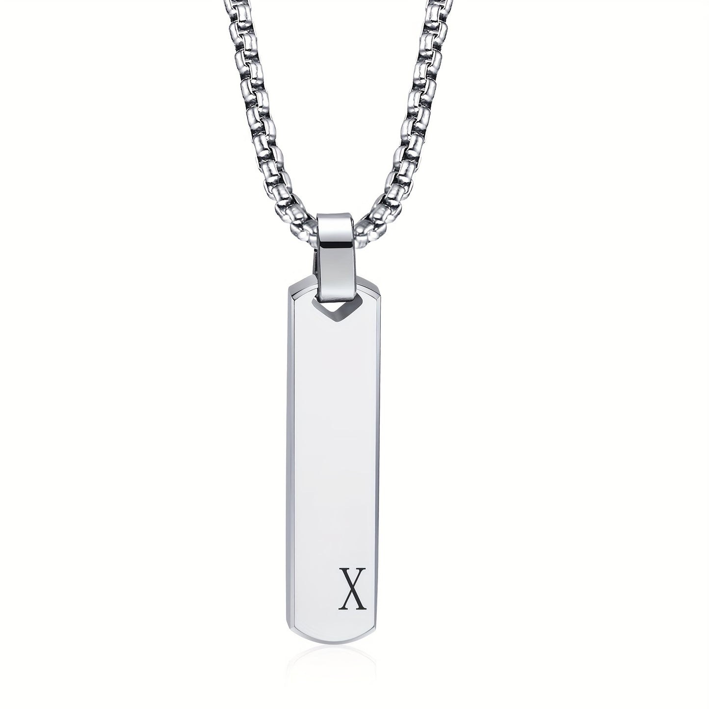 Letter Necklace Pendant Made of Stainless Steel, Suitable for Men.