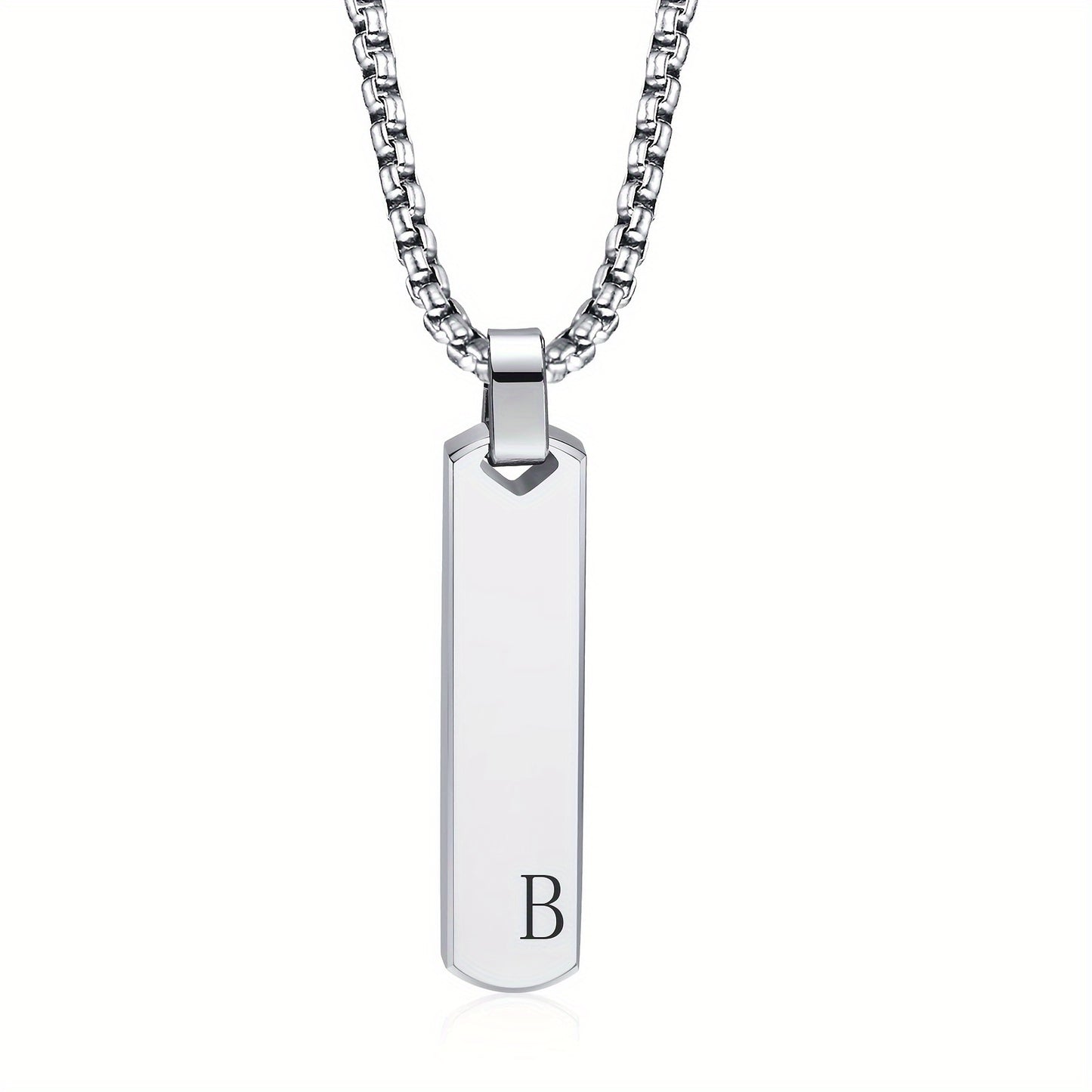 Letter Necklace Pendant Made of Stainless Steel, Suitable for Men.