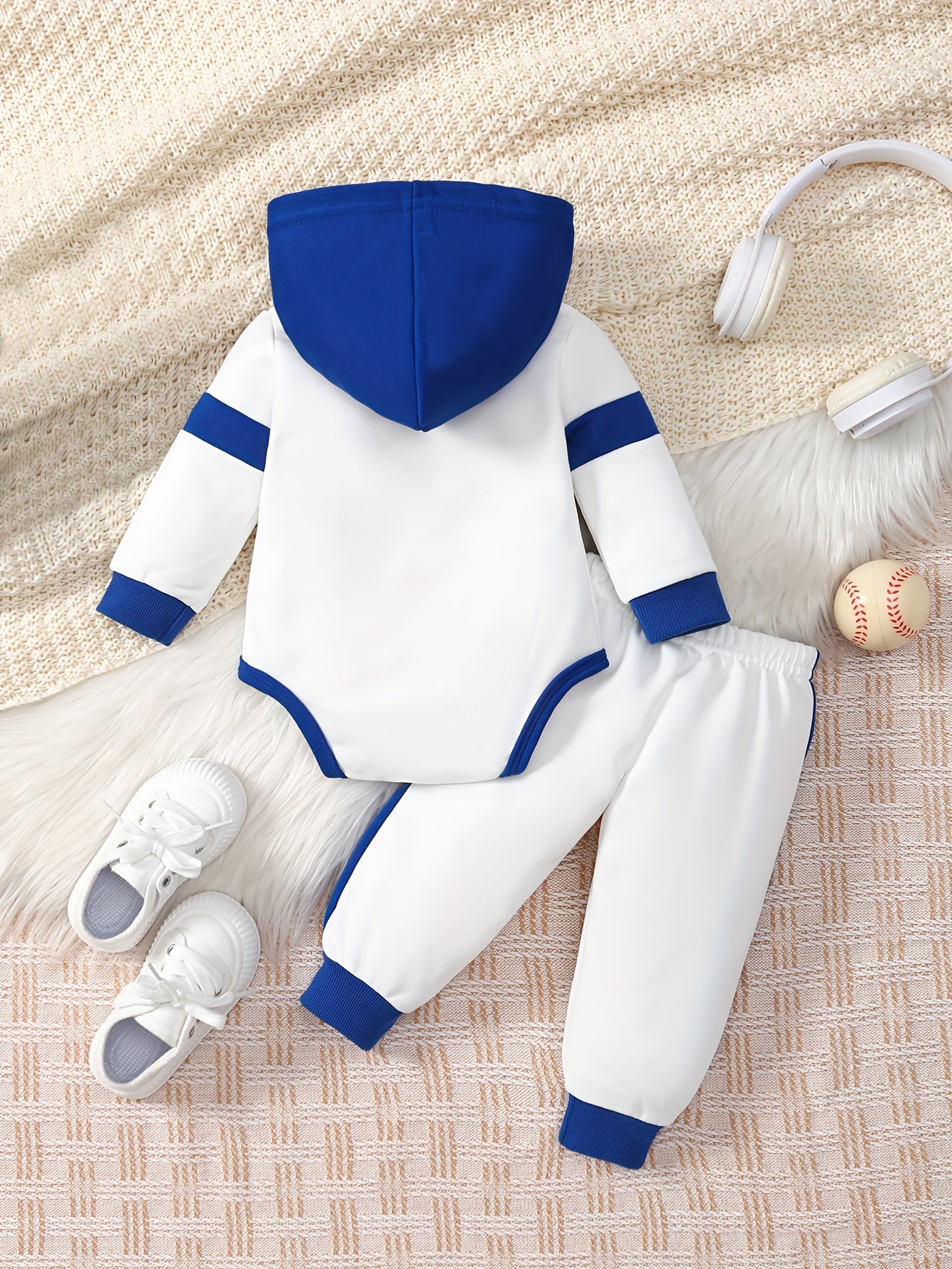 Boys' 'LOS ANGELES 28' Hooded Romper & Joggers Set - Sporty