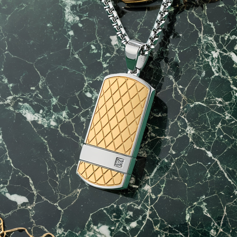 Men'S Tag Necklace Curved Design Suitable for Everyday Wear