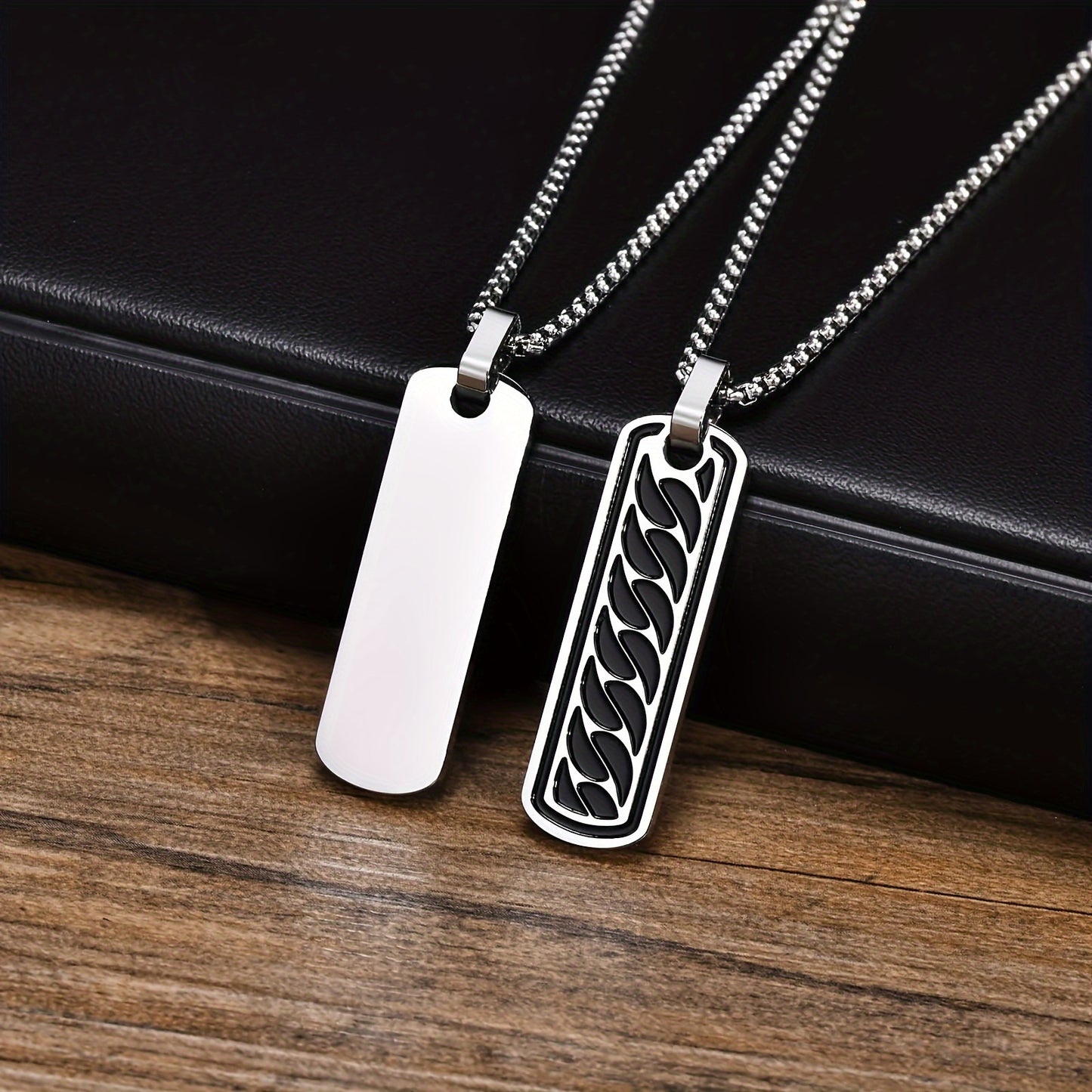 Men necklace can be engraved with simple and charming designs