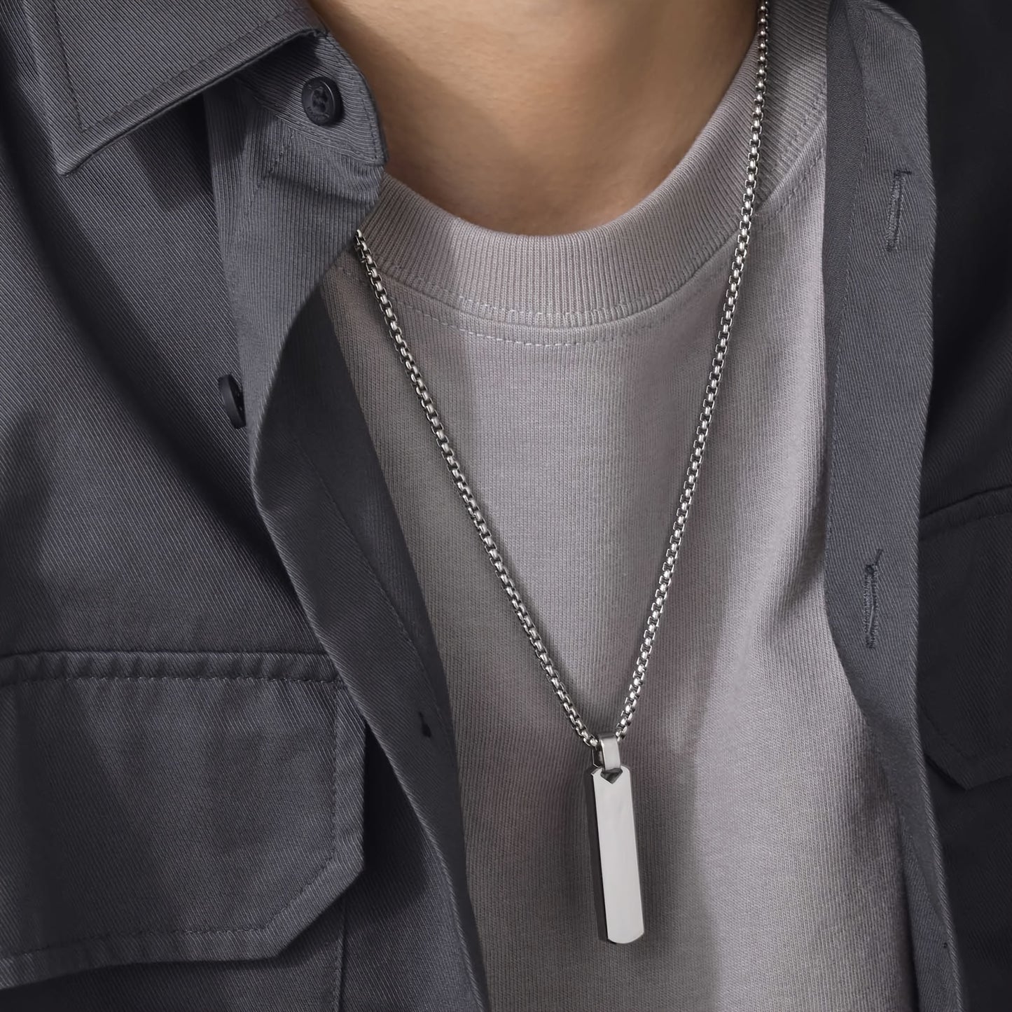 Letter Necklace Pendant Made of Stainless Steel, Suitable for Men.