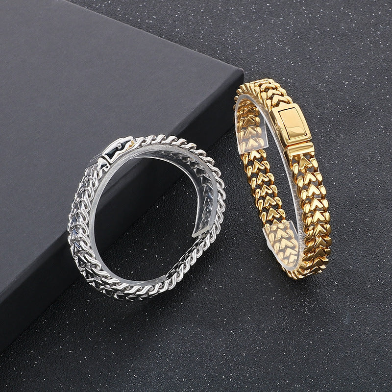 18K Gold-Plated Stainless Steel Heart Bracelet