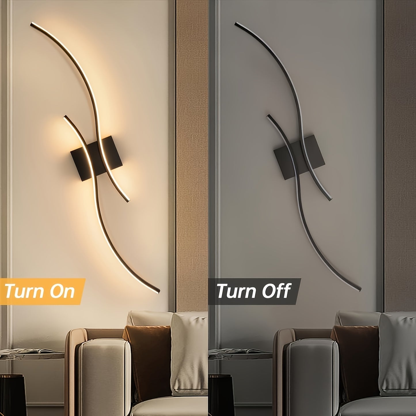 Wave-Shaped LED Wall Sconce