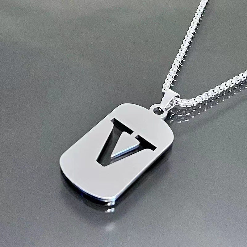 Elegant Letter Pendant Necklaces for Men