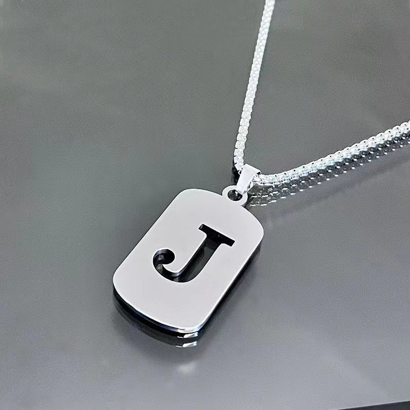 Elegant Letter Pendant Necklaces for Men