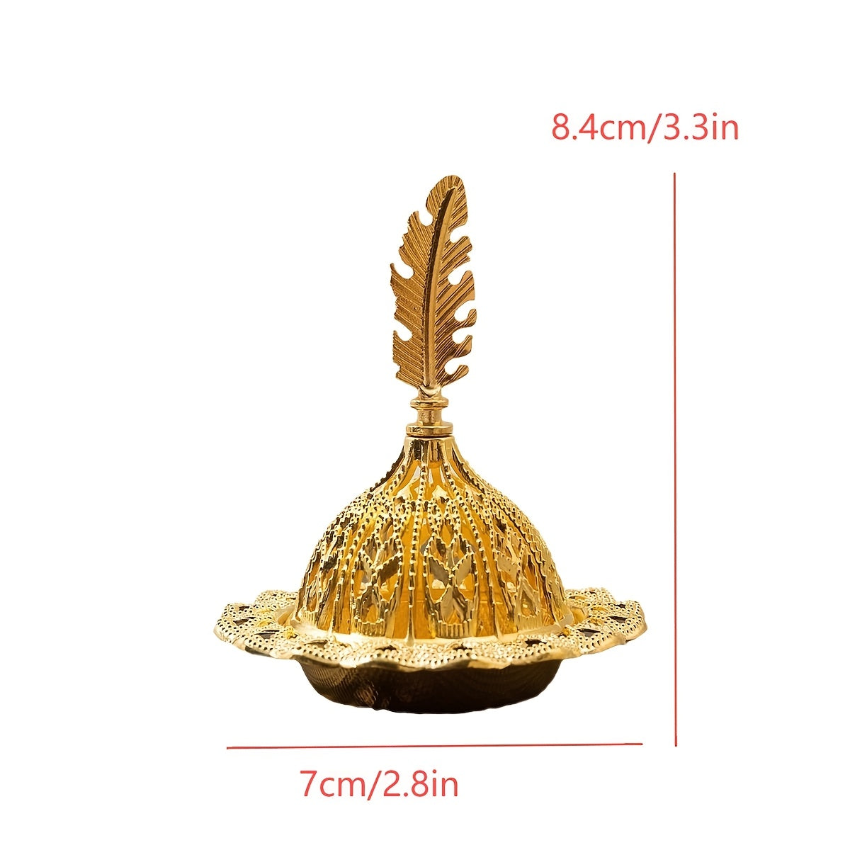 1pc Elegant Golden Hollow-Out Resin Incense Burner - Luxurious Metal Aromatherapy Decor with Intricate Lace Patterns, Perfect for Home or Office Ambiance, Home Fragrance