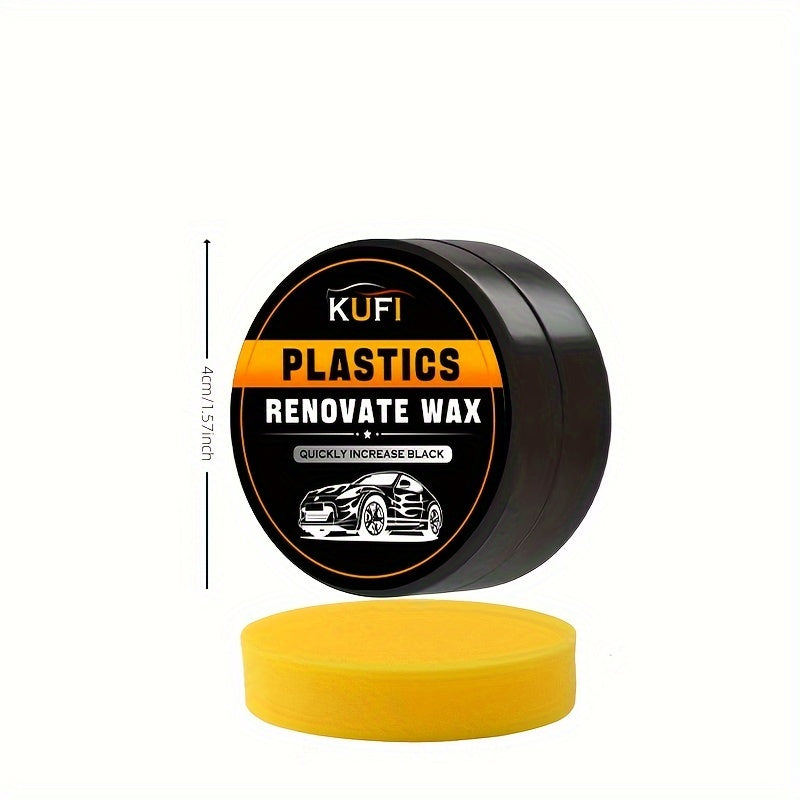 Plastic Restorer Wax - Car Scratch Repair & Shine Restoration for Tires, Black Interior & Dashboard