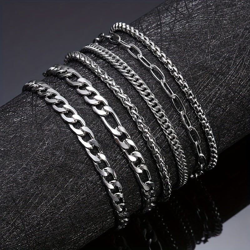 6pcs/set Stainless Steel Bracelets