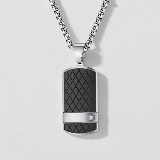 Men'S Tag Necklace  Curved Design Suitable for Everyday Wear