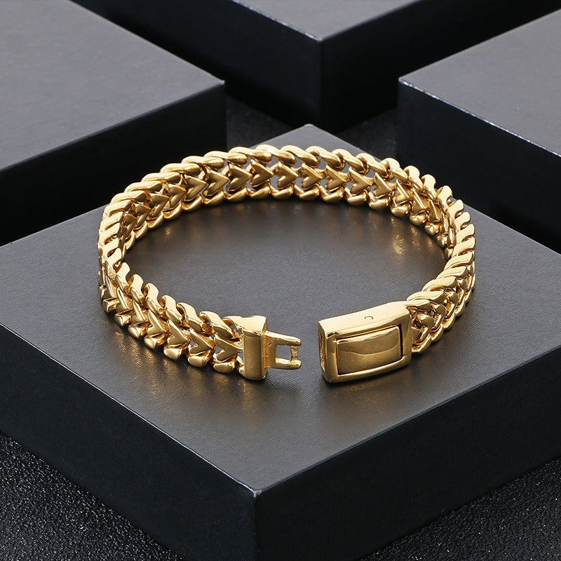 18K Gold-Plated Stainless Steel Heart Bracelet