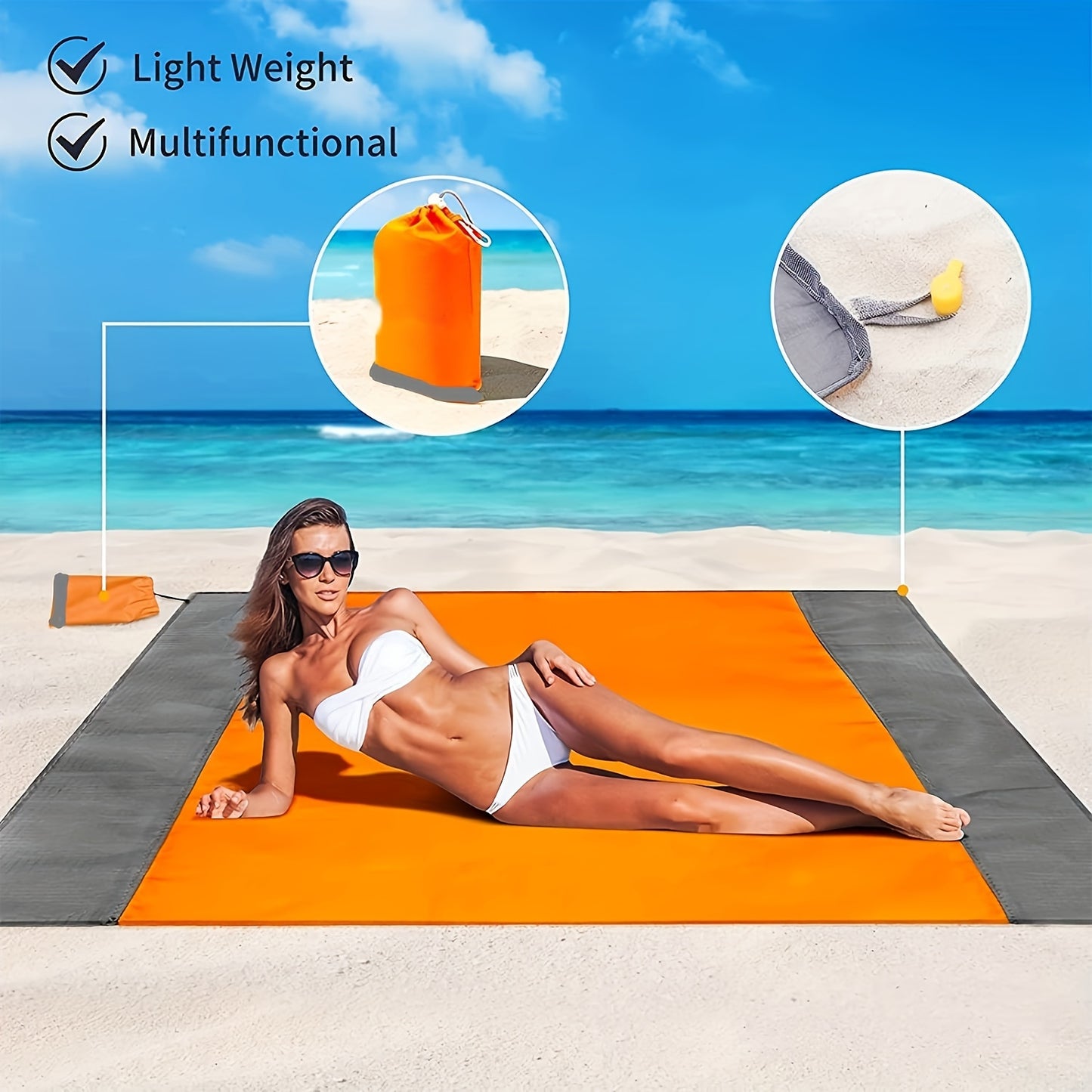 1pc Waterproof Sandproof Beach Blanket,