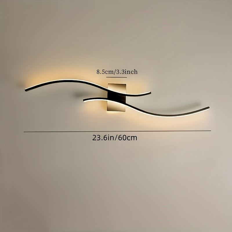 Wave-Shaped LED Wall Sconce