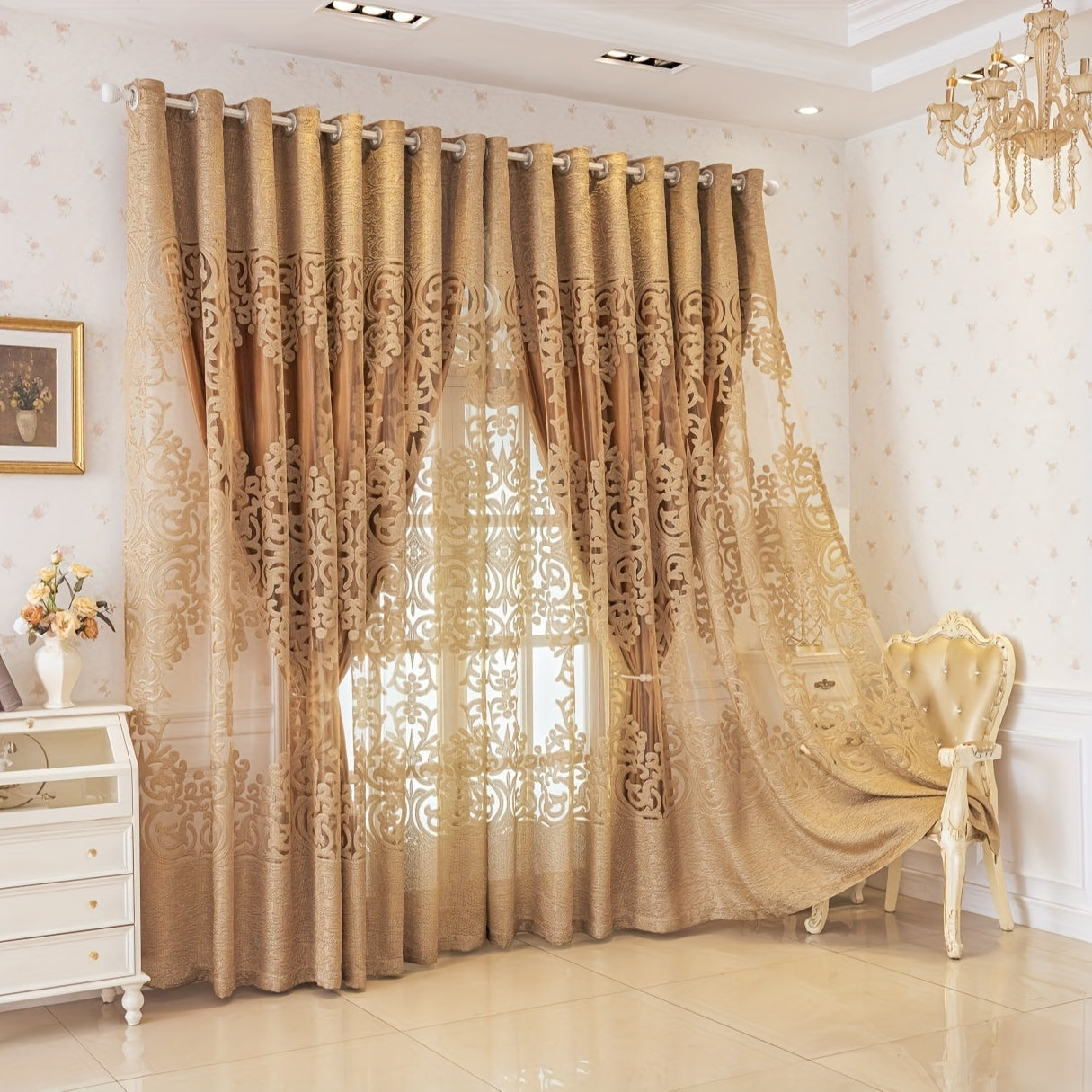 2pcs Double-Layer Shading Curtain